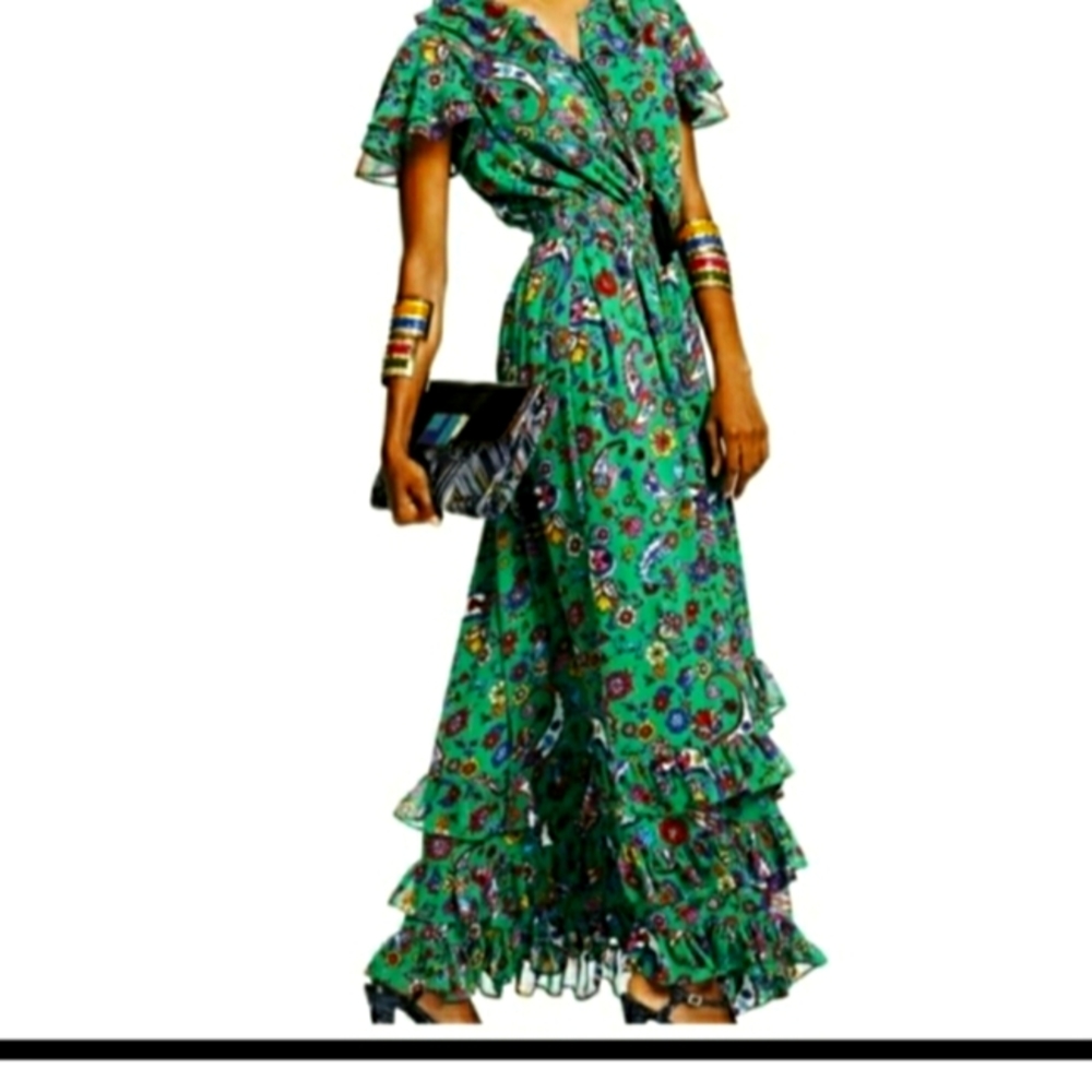 Duro Olowu Green Floral Maxi Dress